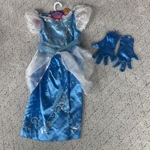 Disney Princess Sparkling Blue Costume with Gloves